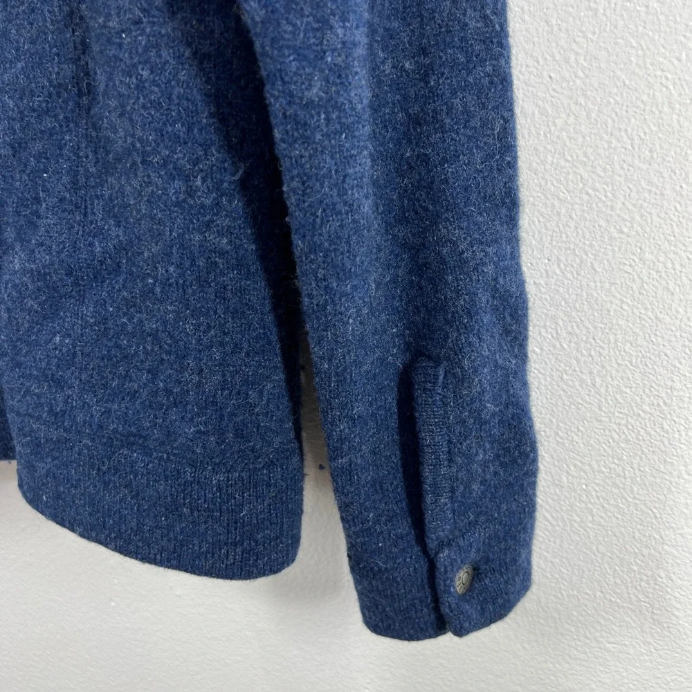 J.Crew Wool Bomber Style Jacket Women's Large Navy Button Front‎ Pocket Coat